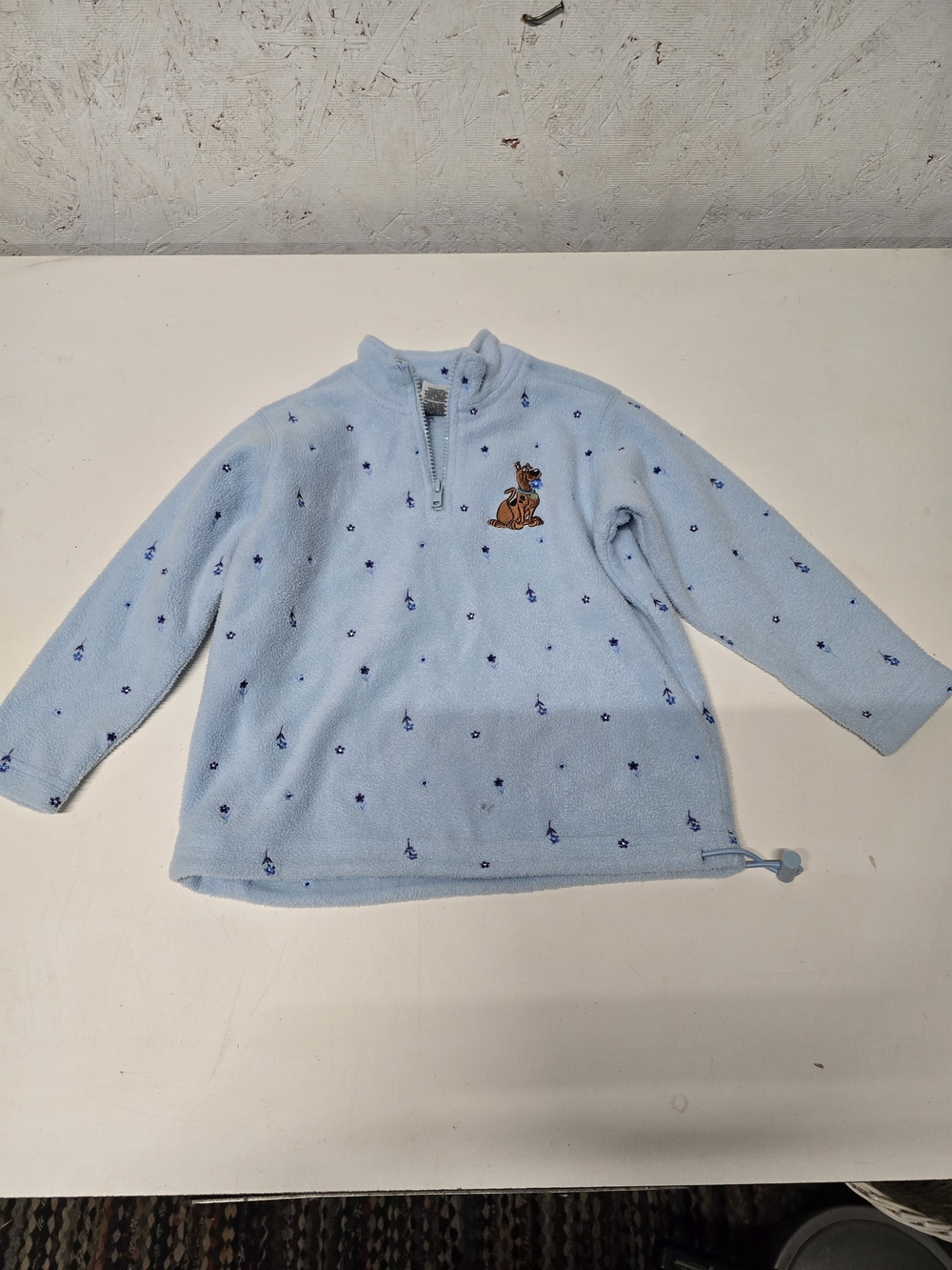 Cartoon Network Light Blue Kids Fleece Pullover with Dog Embroidery